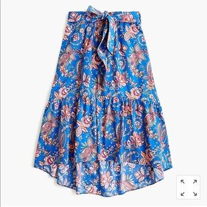 J. Crew Liberty® Flora Belle Belted pull-on midi skirt